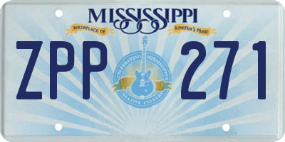 MS license plate ZPP271