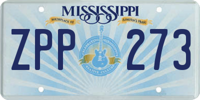 MS license plate ZPP273