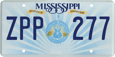 MS license plate ZPP277