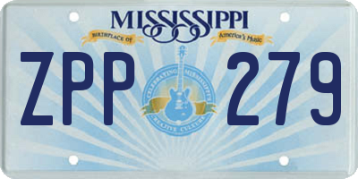 MS license plate ZPP279