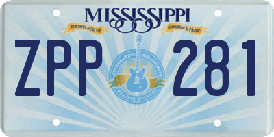 MS license plate ZPP281
