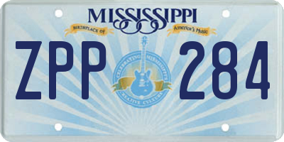 MS license plate ZPP284
