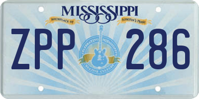 MS license plate ZPP286
