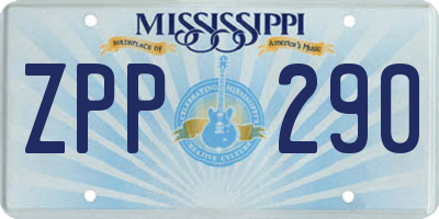 MS license plate ZPP290