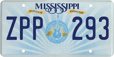MS license plate ZPP293