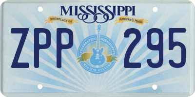 MS license plate ZPP295