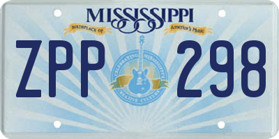 MS license plate ZPP298