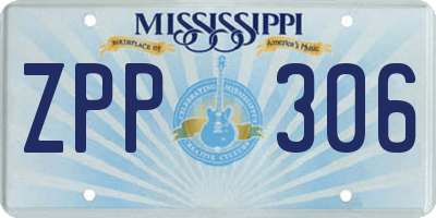 MS license plate ZPP306