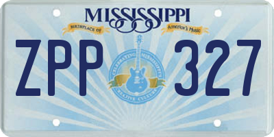 MS license plate ZPP327