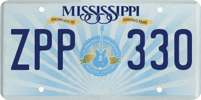 MS license plate ZPP330