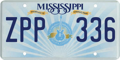 MS license plate ZPP336