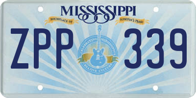 MS license plate ZPP339