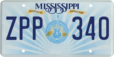MS license plate ZPP340