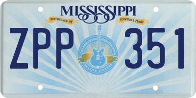 MS license plate ZPP351