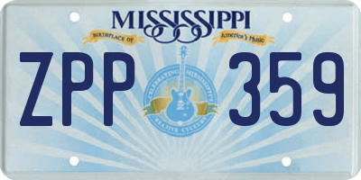 MS license plate ZPP359
