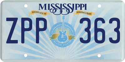 MS license plate ZPP363