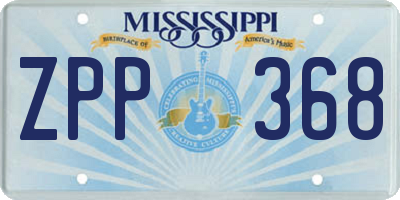 MS license plate ZPP368