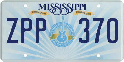 MS license plate ZPP370