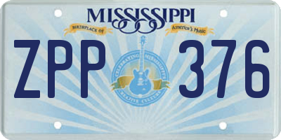 MS license plate ZPP376