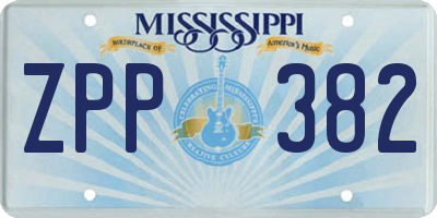 MS license plate ZPP382