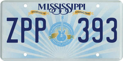 MS license plate ZPP393