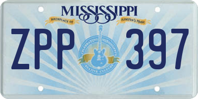 MS license plate ZPP397
