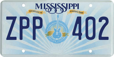 MS license plate ZPP402