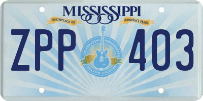 MS license plate ZPP403