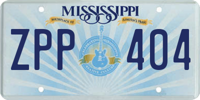 MS license plate ZPP404