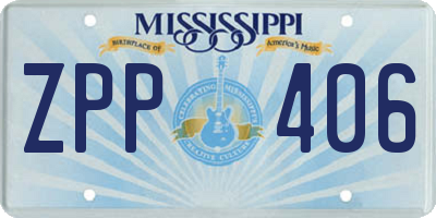 MS license plate ZPP406