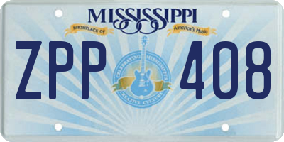 MS license plate ZPP408