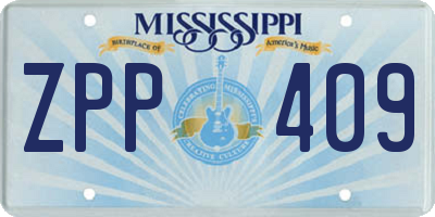 MS license plate ZPP409