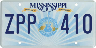 MS license plate ZPP410