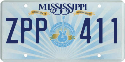 MS license plate ZPP411