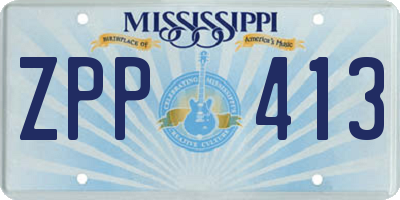 MS license plate ZPP413