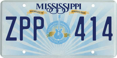 MS license plate ZPP414