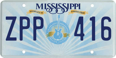 MS license plate ZPP416