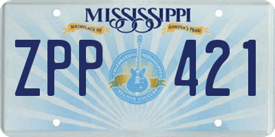MS license plate ZPP421