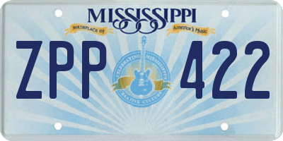 MS license plate ZPP422