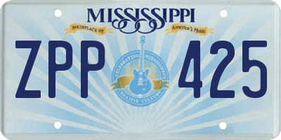 MS license plate ZPP425