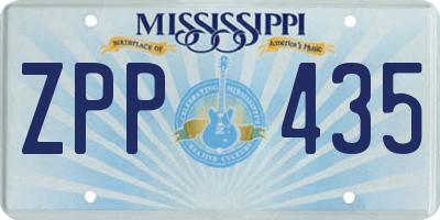 MS license plate ZPP435