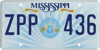 MS license plate ZPP436