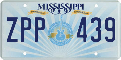 MS license plate ZPP439