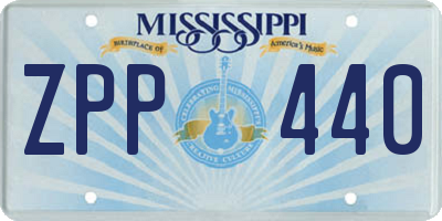 MS license plate ZPP440