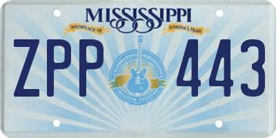 MS license plate ZPP443