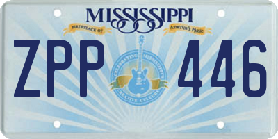 MS license plate ZPP446
