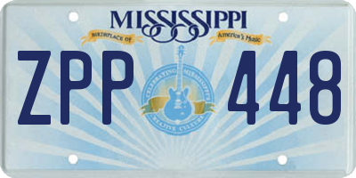 MS license plate ZPP448