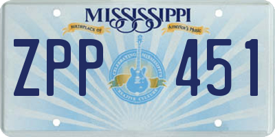 MS license plate ZPP451