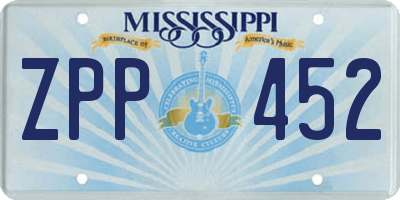 MS license plate ZPP452