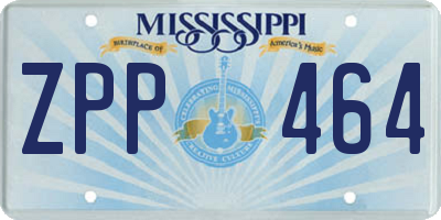 MS license plate ZPP464